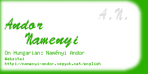 andor namenyi business card