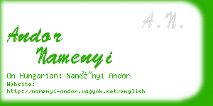 andor namenyi business card